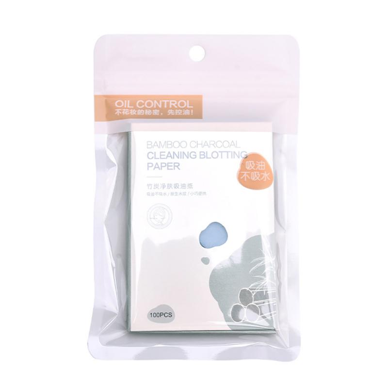 100pcs Hemp Paper Bamboo Charcoal Oil-absorbing Facial Tissue Skin-friendly Oil-control Oil Blotting Sheets