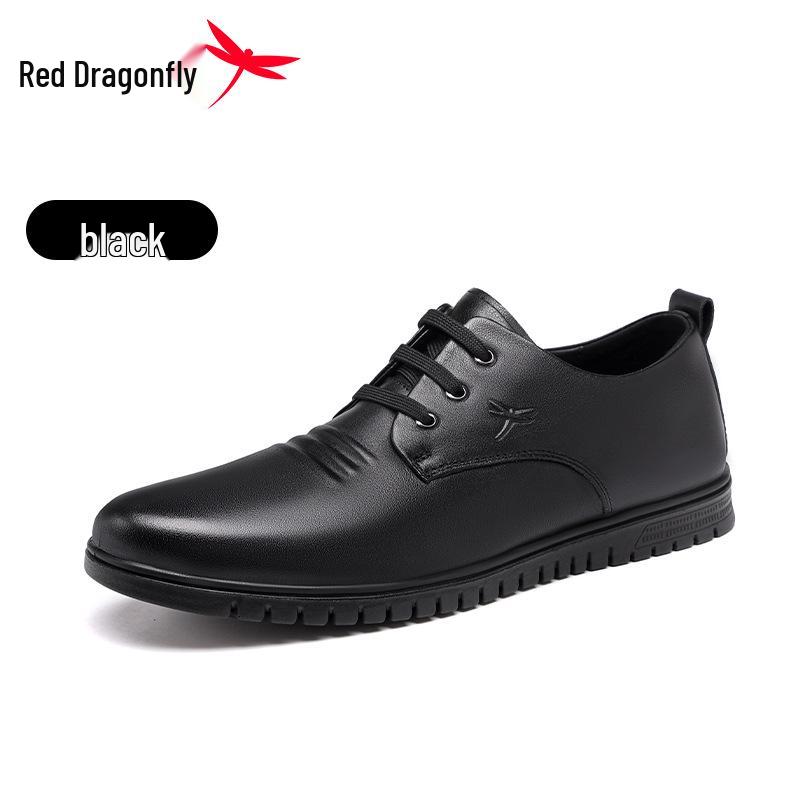 Red Dragonfly Men s Spring Flat Casual Genuine Leather Shoes 38 чёрный
