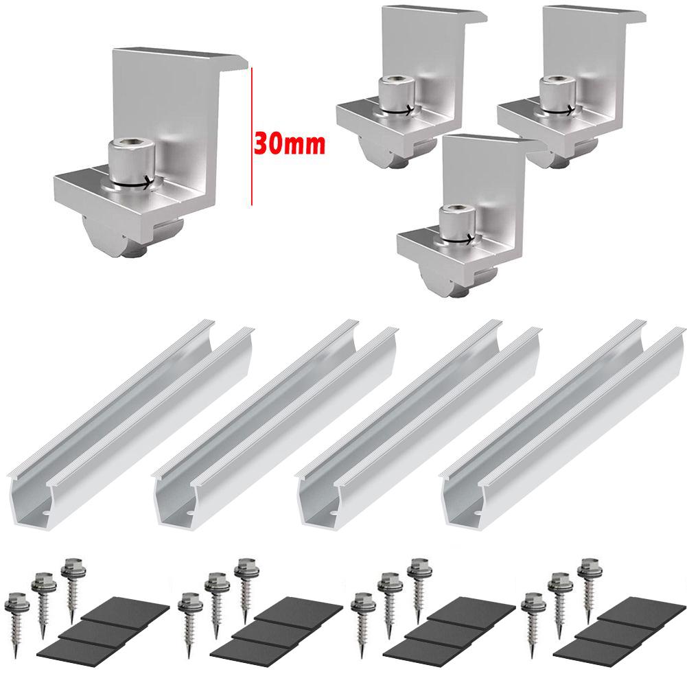 Solar Panel Module Aluminum Bracket Rail Fastening Rail Trapezoidal Roof Mount Trapezoidal Roof Mount Solar Rail
