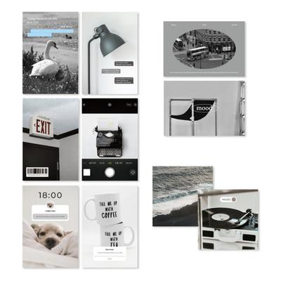 Rico's Object Deco Photo Postcard Set, Monoblack, 1 Set