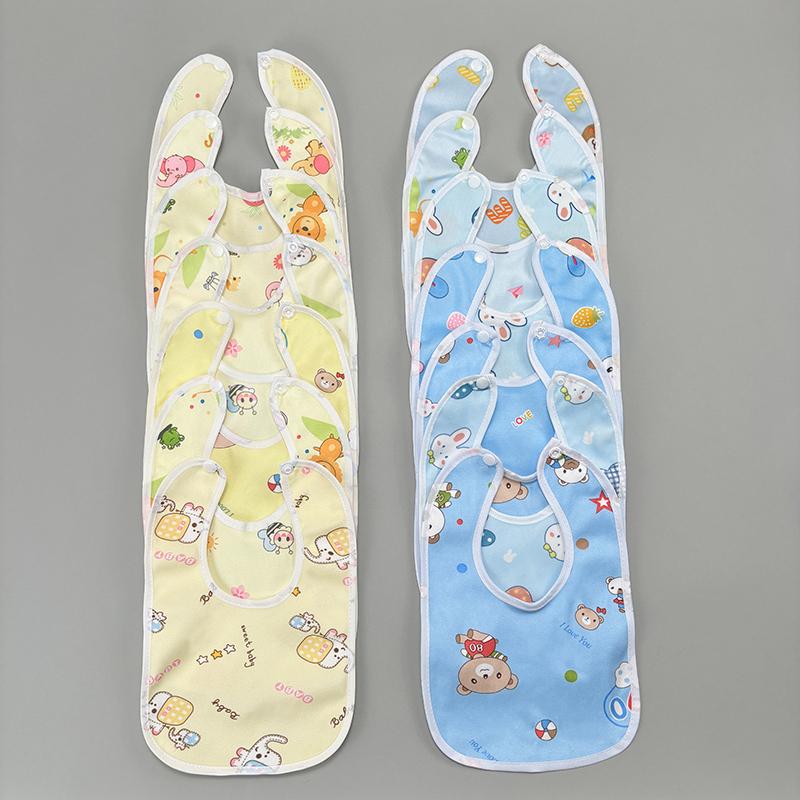 4/6/8/10pcs Waterproof Baby Feeding Bibs Infants Cute Pattern Saliva Towel Newborn Toddler Soft Burp Cloth For Kids Bib
