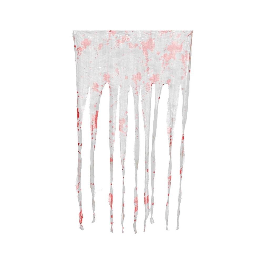 Simulated Halloween Gauze Door Drape Stained Bloody Rag Decor Strip Ghost Festival 39.37x64.96in