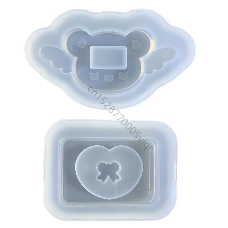 Diy Epoxy Angel Bear Bowknot Mould Pendant Silicone Ornament Mold AXYD