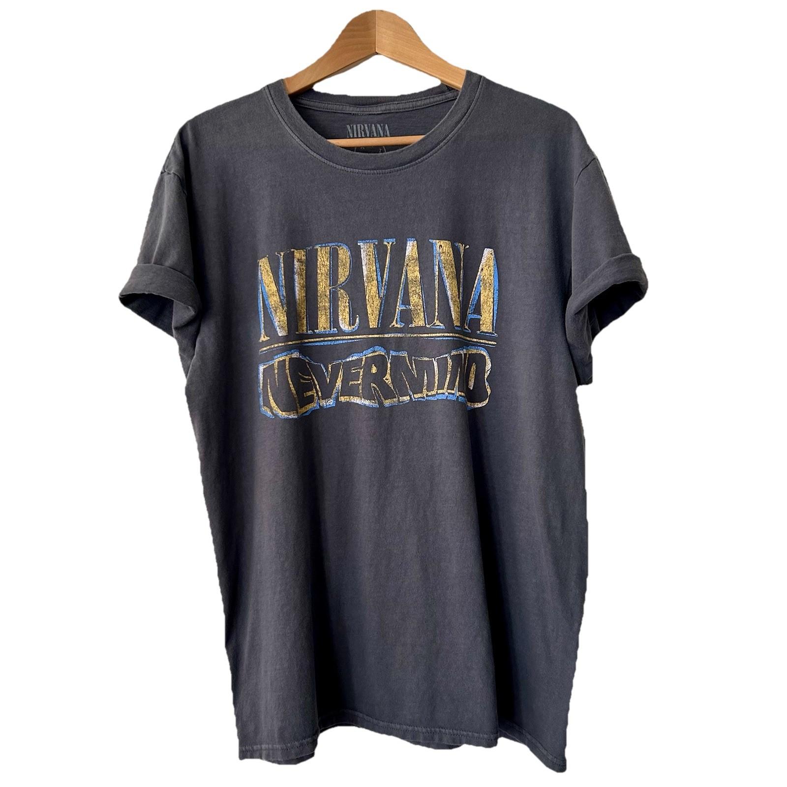 Nirvana Nevermind 30th Anniversary T-shirt 100% Cotton Grey Mens Unisex Size L XXXL