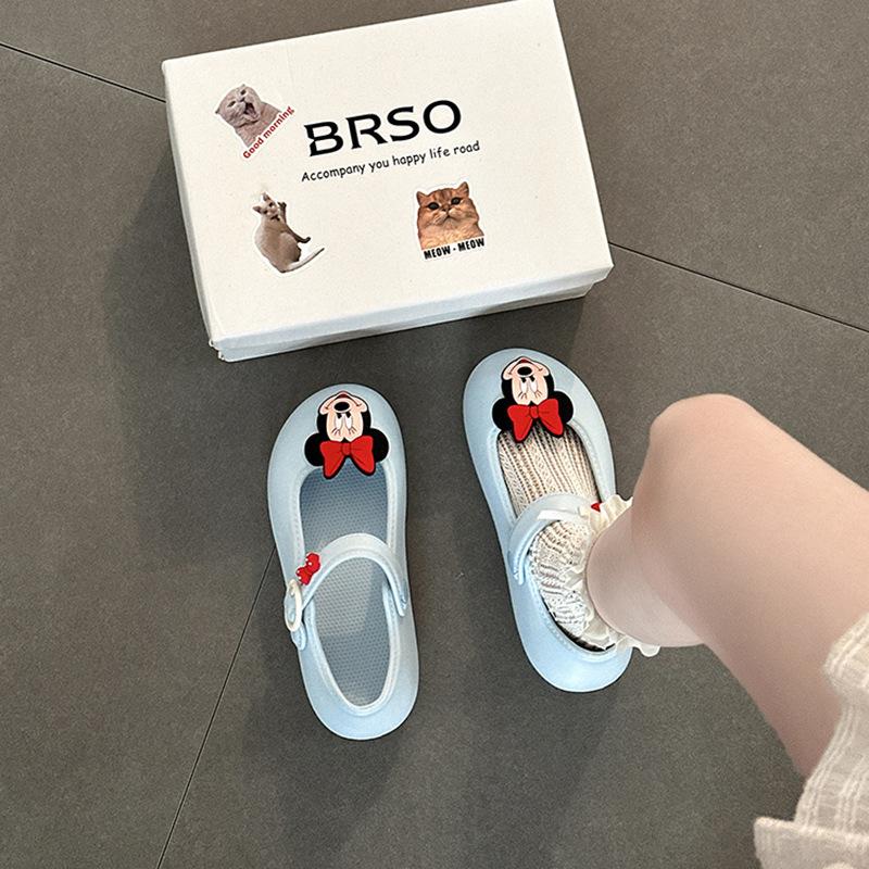 Cute Cartoon Mickey Mary Jane Shoes Women's Summer 2025 New Cute Fashion Wear Comfortable Sandals Single Shoes