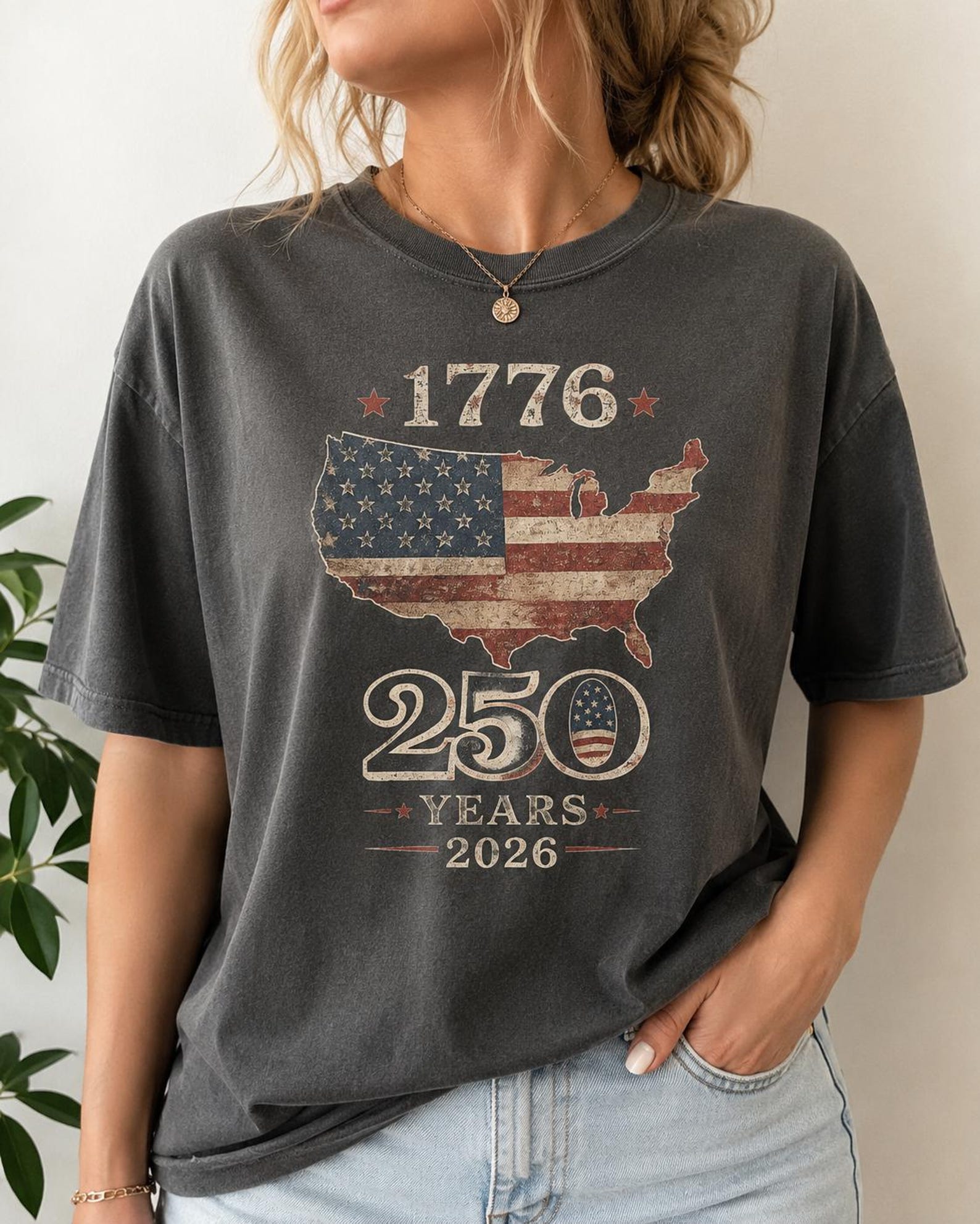 USA Flag Map T-Shirt | 1776 250 Years 2026 Anniversary Tee 3XL