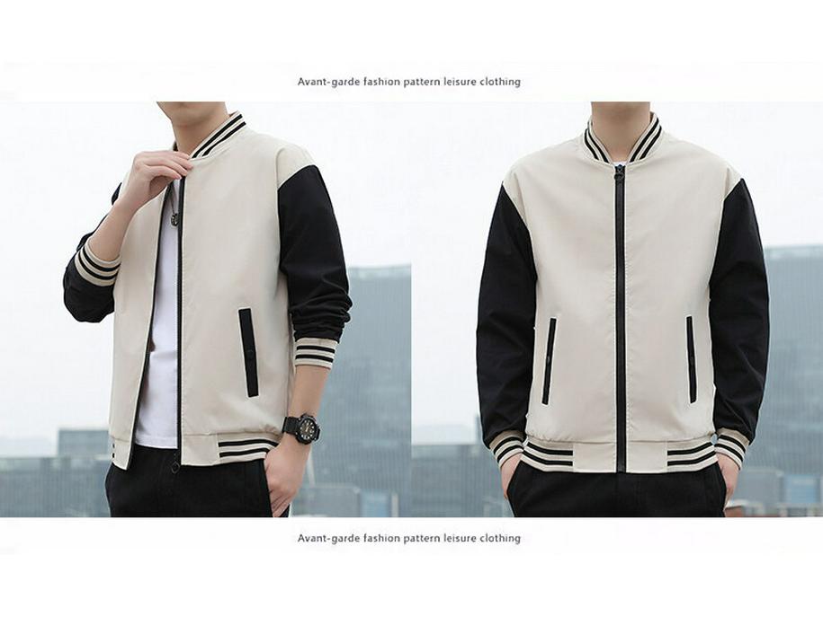 Men's Stand-Up Collar Casual Jacket - Youth Student Spring/Autumn Thin Baseball Style