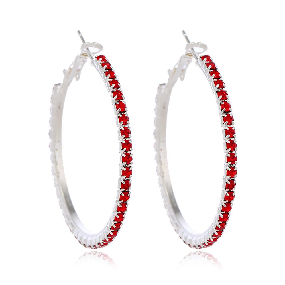 Korean Chic Luxury Diamond C-Shape Hoop Earrings