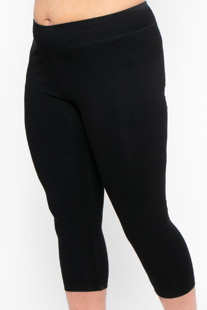 Women's Style Plus Size Leggings Big Size Capri Tights Black