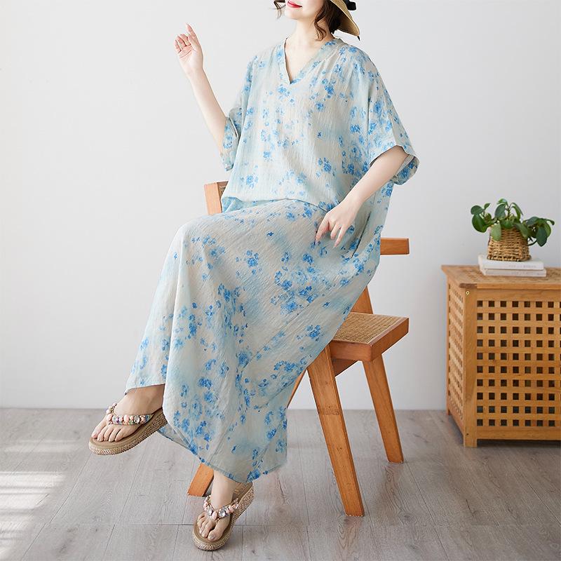 Elegant Bohemian V-Neck Plus Size Robe Skirt - European & American Style Plus Size