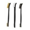Wire Brushes Double Head Gold Plastic Stainless Steel