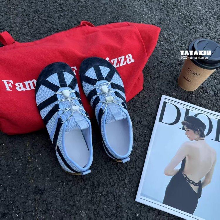 Ugly cute platform Forrest Gump shoes women's 2025 summer new fashionable breathable mesh casual sports shoes retro German training shoes