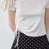 Chuyu Women's Striped Texture Slim-Fit Short-Sleeve T-Shirt