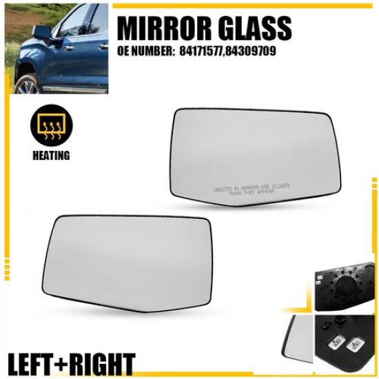 Clear Left Right Heated Mirror Fit Glass CHEVY -2024 SILVERADO/GMC SIERRA