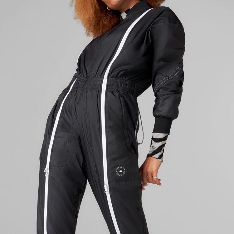 Adidas X Stella McCartney Color Block Casual Sports Long Sleeve Jumpsuit Women Jumpsuit Black HB6065