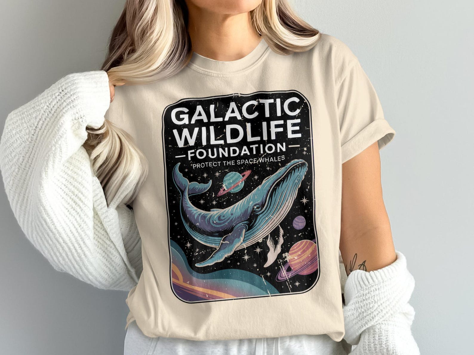 Space Whale T-Shirt, Galactic Wildlife Tee, Planet Whale Shirt, Protect Space Whales, Astronomy Tee, Outer Space Shirt, Whale Lover Gift 4XL