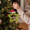 Wall Window Decorations Christmas Star Ornament, Plush Iron Hanging Decor for Tree Art Ornaments Shop, Festive Holiday Pendant Home Party Fireplace