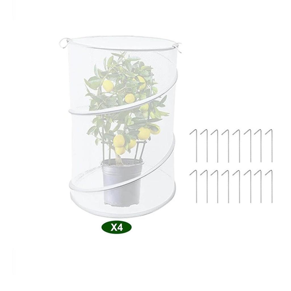 4 Pack  up Plant Covers Tent from Animals, 20"H X 13"D Insect Barrier Mesh Plant Guard Cover Net  Garden Plant Protectors