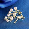 High-End Pearl & Rhinestone Butterfly Brooch for Women's Fashion Suits and Scarves