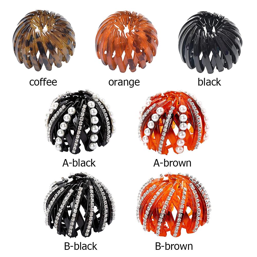 Vintage Bird Nest Expanding Girls Headwear Tail Hair Bun Holder HairPins Clips Claw