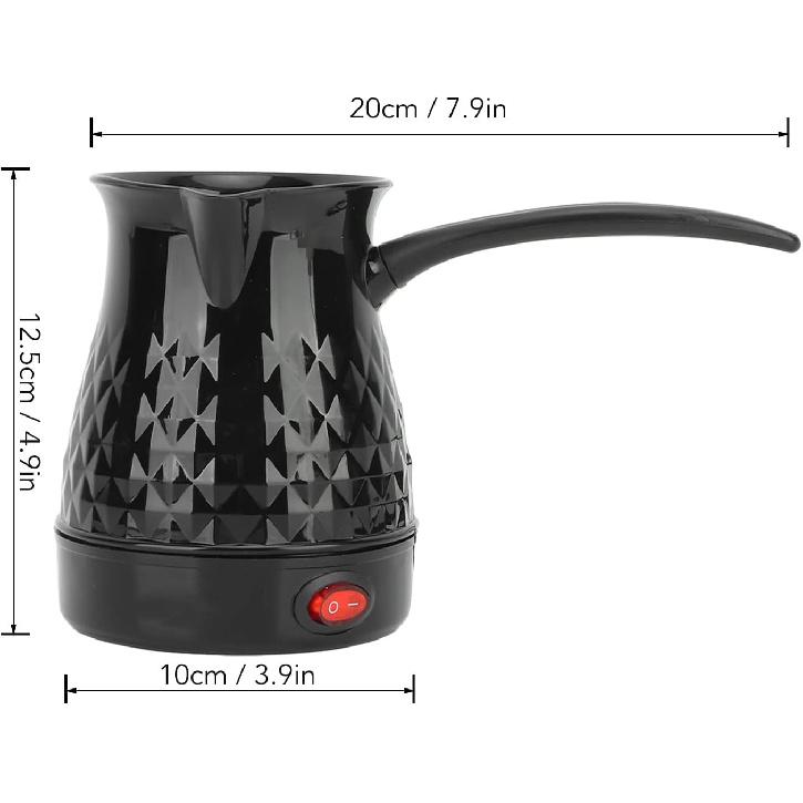 Electric Turkish Coffee Maker, 600ml Portable Electric Turkey Coffee Pot Stainless Steel Arabic Greek Turkish Coffee Maker, Anti Scald Tea Maker