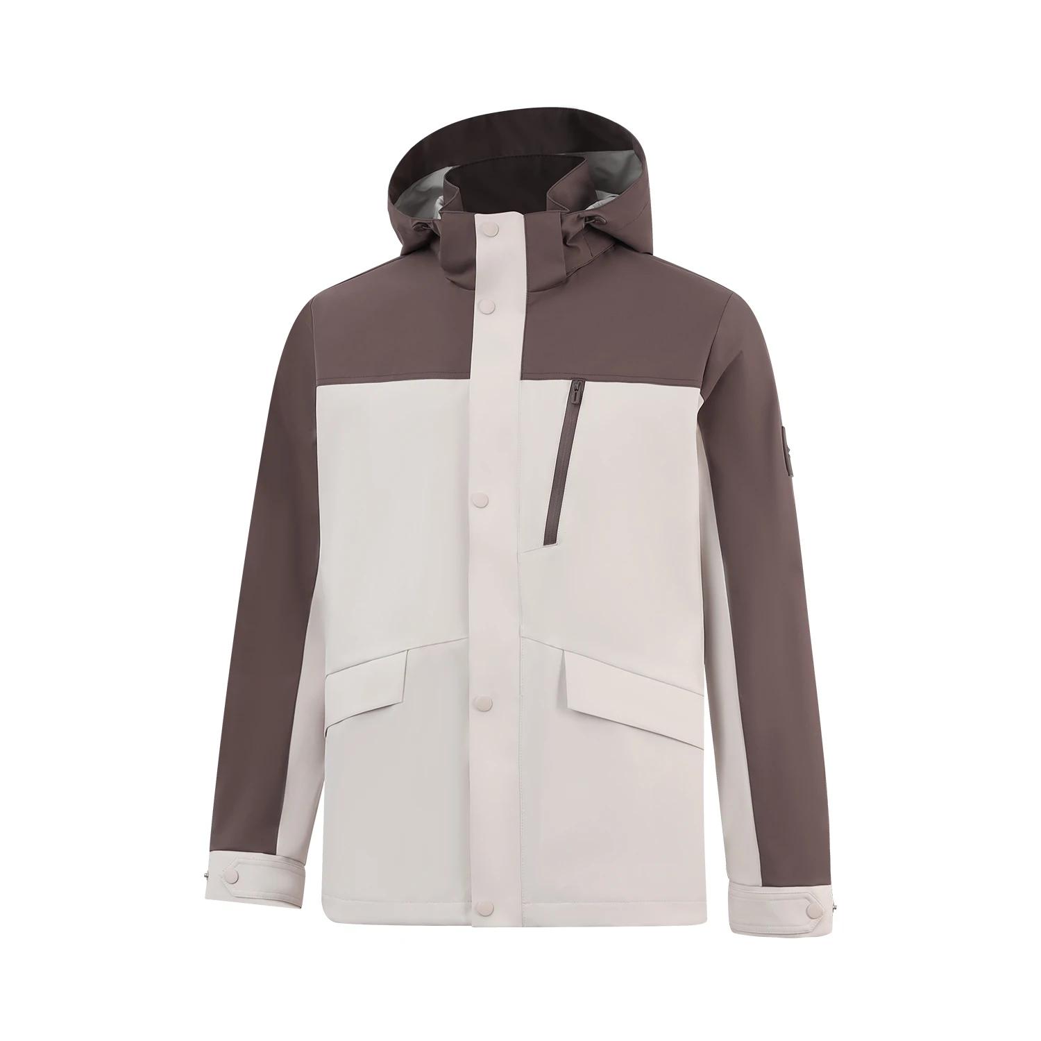 Li Ning Trench Coats Men s Gravel White Gray/Sunken Wood Brown Hooded Moderate Other AFDVC63-3 L