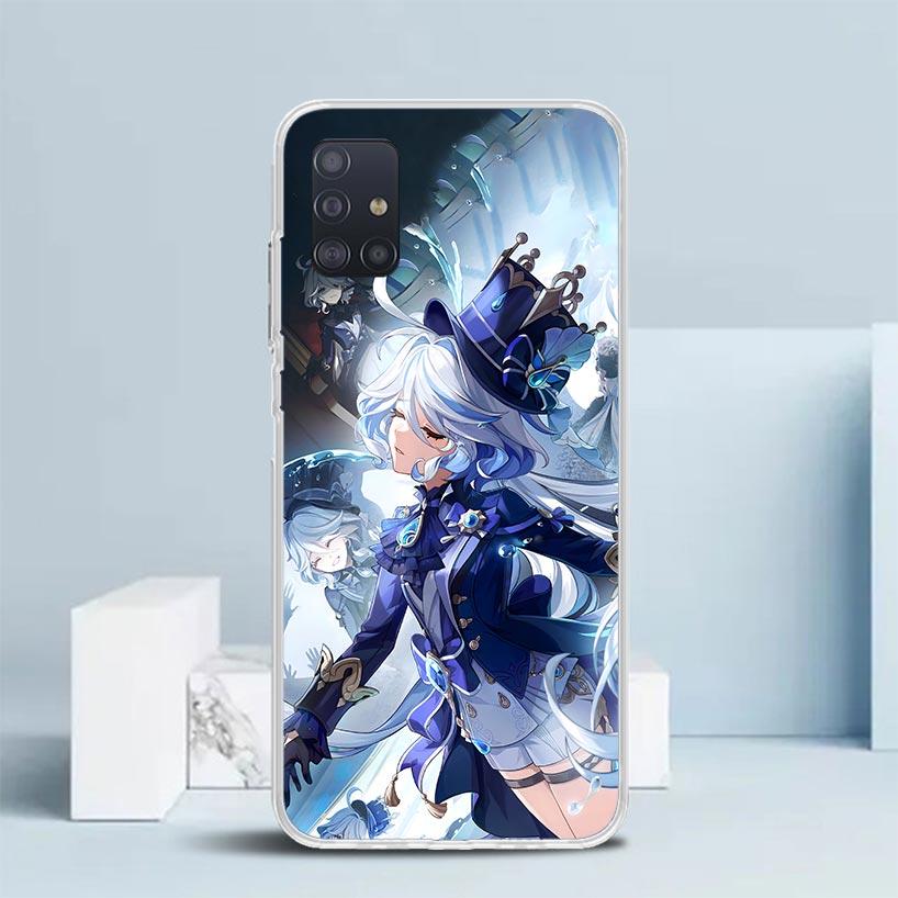Cute Furina Genshin Impact Soft Cover for Samsung Galaxy A12 A22 A32 A52 A72 A02S Phone Case Note 20 Ultra 10 S10 Plus A51 A71 A