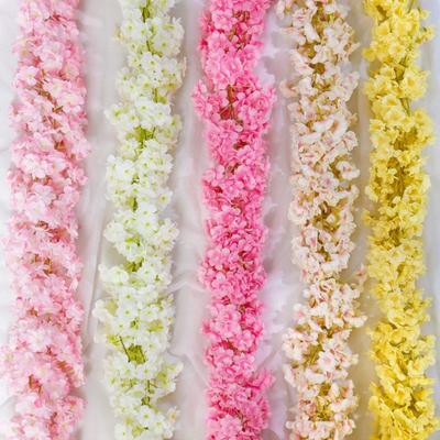 180cm Kunstmatige Sakura Bloemen Slinger Kersenbloesem Ranken Bruiloft Boog Tuindecoratie Nepbloem voor Feest Huis Wanddecoratie 4 stuks