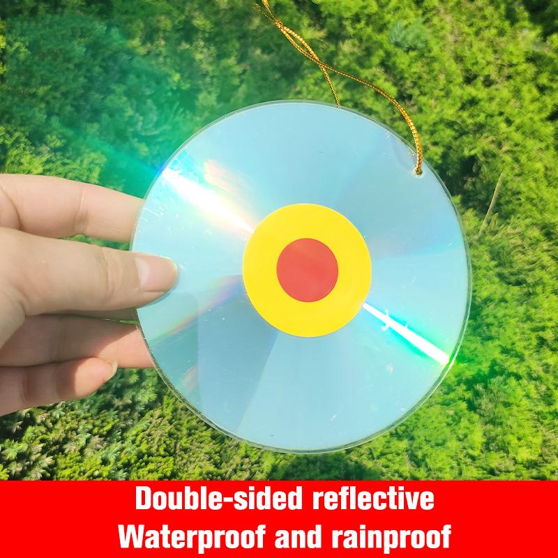1 ks oboustranně reflexní odpuzovač ptáků proti CD se zvonky, chránič rostlin na zahradu, zahradní dekorace