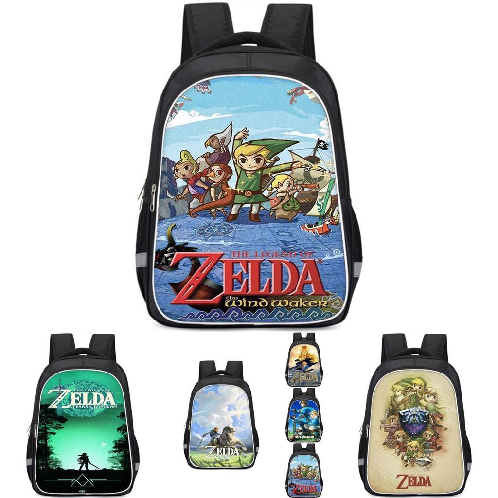 Ruime rugzak met Zelda-thema voor kinderen, lichtgewicht en ergonomische schooltas