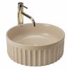 Lavabo de Encimera Duo Caffe Latte Mate Redondo Ranurado Fresado Rea