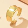Women's Retro Baroque Gold-Plated Stainless Steel Wide Band Ring