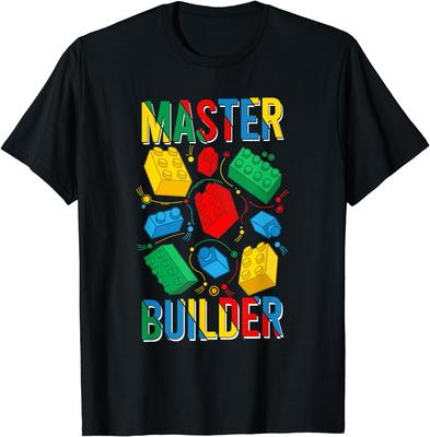 Master Builder Kids Building Blocks Brick Toy Master Builder T-Shirt  Graphic T Shirts  Men Clothing Tops Tees Camisetas
