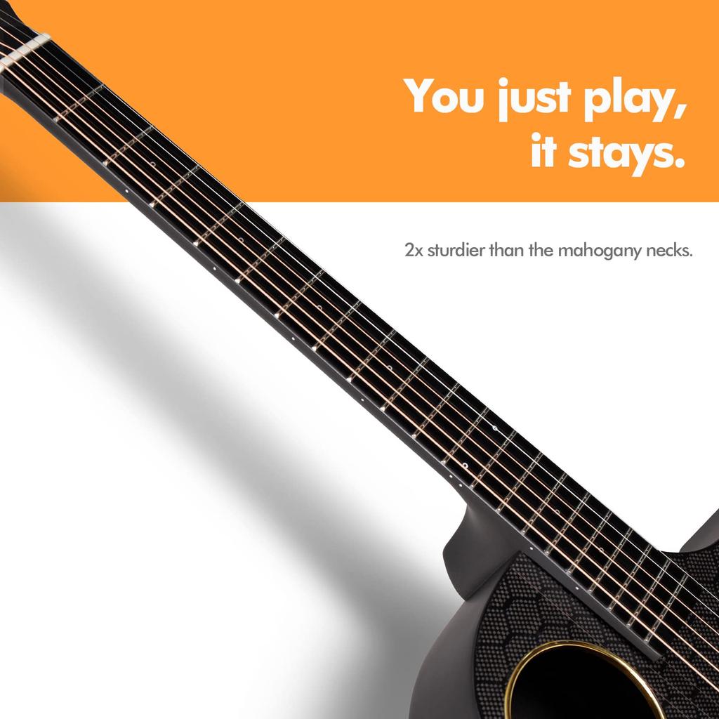 Enya X4 Pro Gitar med Karbonfiber AcousticPlus Hardkoffert og Lærreim 41" Akustisk/Elektrisk Pickup,