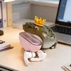 Yousheng Ugly Crown Frog Earbud Case for AirPods 1/2/3/4/Pro 1/2/3 Bluetooth-compatible Wireless Earphone Charging Case Cover Clear Headphone Shell