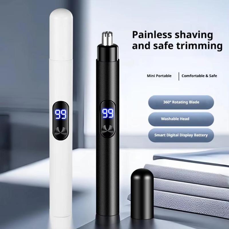 1 Set Usb Rechargeable Mini Portable Electric Nose Hair Trimmer Touch Operation For Painless Nose Ear Eyebrow Hair Removal