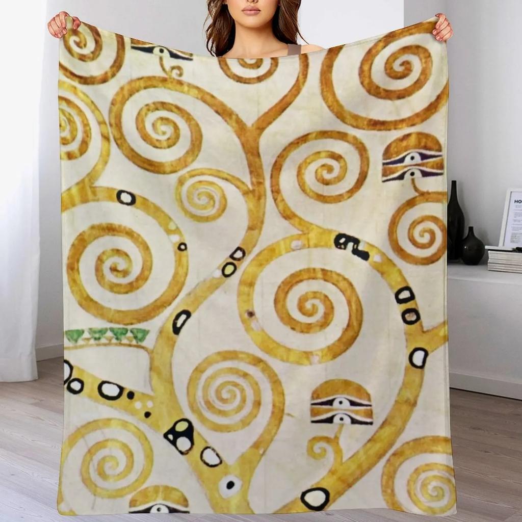Gustav Klimt - Tree Of Life Throw Blanket Large Blanket Bed Plaid Soft Plaid