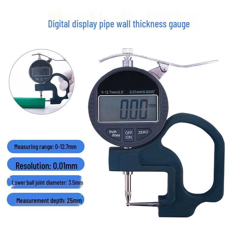 Digital Thickness Gauge for Pipe, Paper, Film, Fabric, Tape, Leather - Large Span Desktop Meter