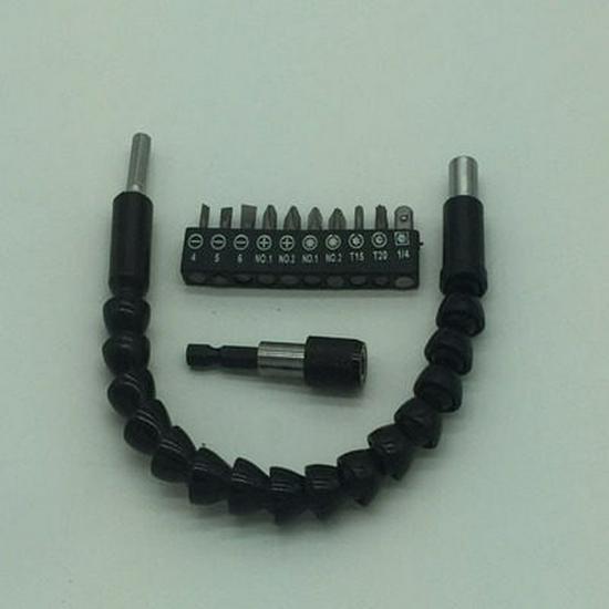 Universal Flexible Shaft Electric Screwdriver with Magnetic Double-Headed Cross Bits