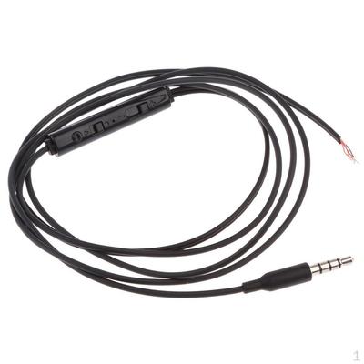 Cavo audio per auricolari AUX da 3,5 mm placcato argento, connettore per cuffie, filo di ricambio per riparazione con microfono,