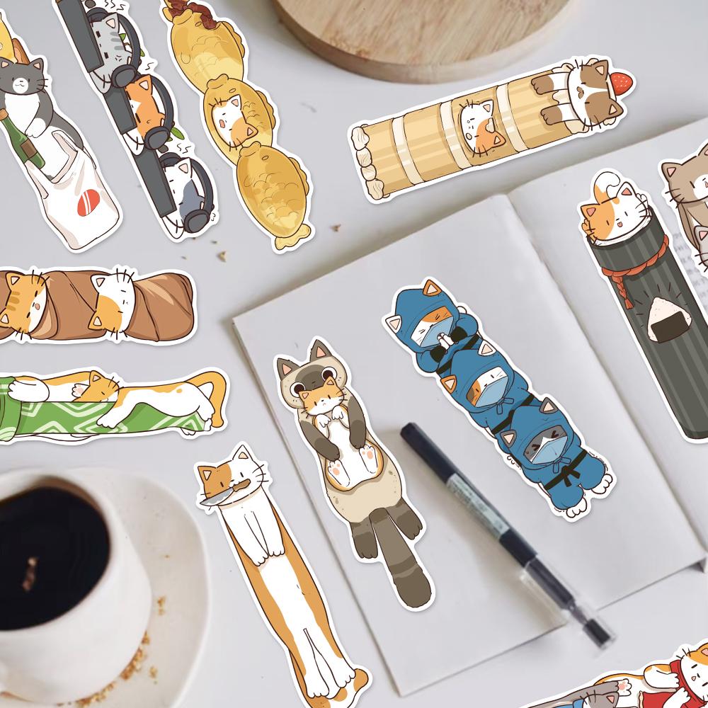 30pcs Cat Alien Bookmark Creative Portable Laptop Travel Graduation Student Graffiti Stationery Page Bookmark