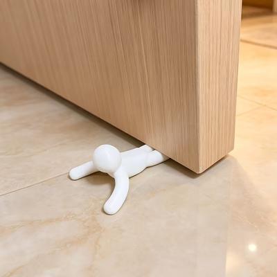 3D Printed Lying Man Doorstop, Decorative Door Stopper Wedge, Anti-slip No Drilling Doorstop for Carpet Tile Concrete Wooden Floor
