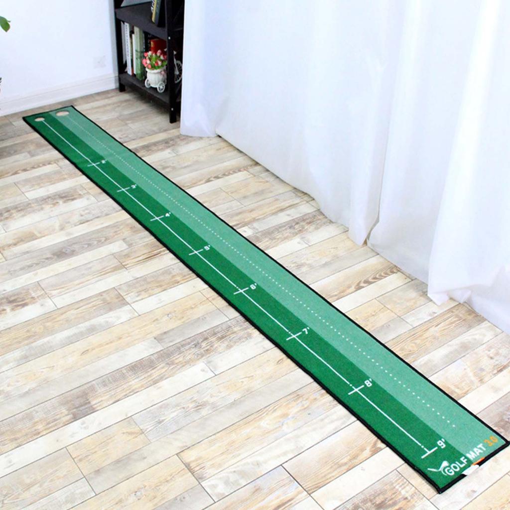 30cmx300cm Golf Putting Mat with Blocking Holes - Foldable Portable Indoor/Outdoor Alignment Training Aid & Practice Green Non-Slip