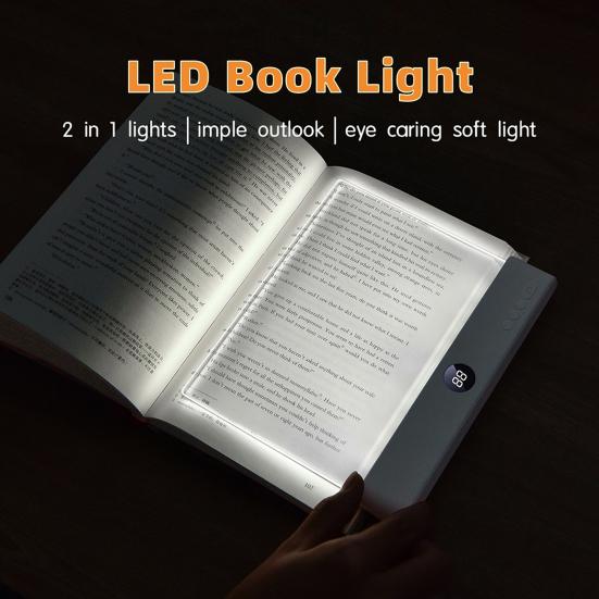 2-in-1 LED Book Light & Night Light Portable Reading Lamp for Students 1-99 Min Timer Adjustable Brightness Rechargeable Night Light for Bedroom Study