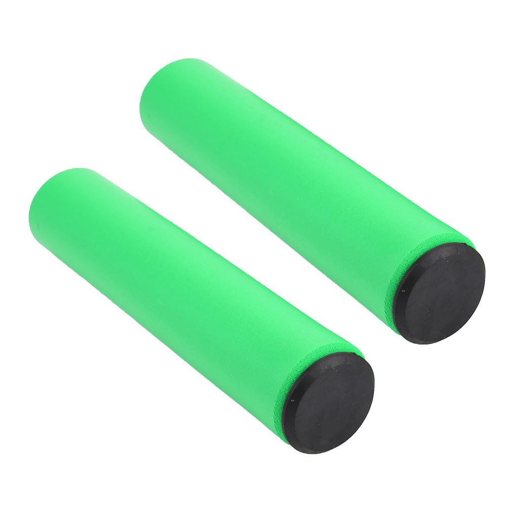 1 Pair Bicycle Handlebar Grips Anti skid Shock Proof Silicone Bike Grip With End Plugs Green