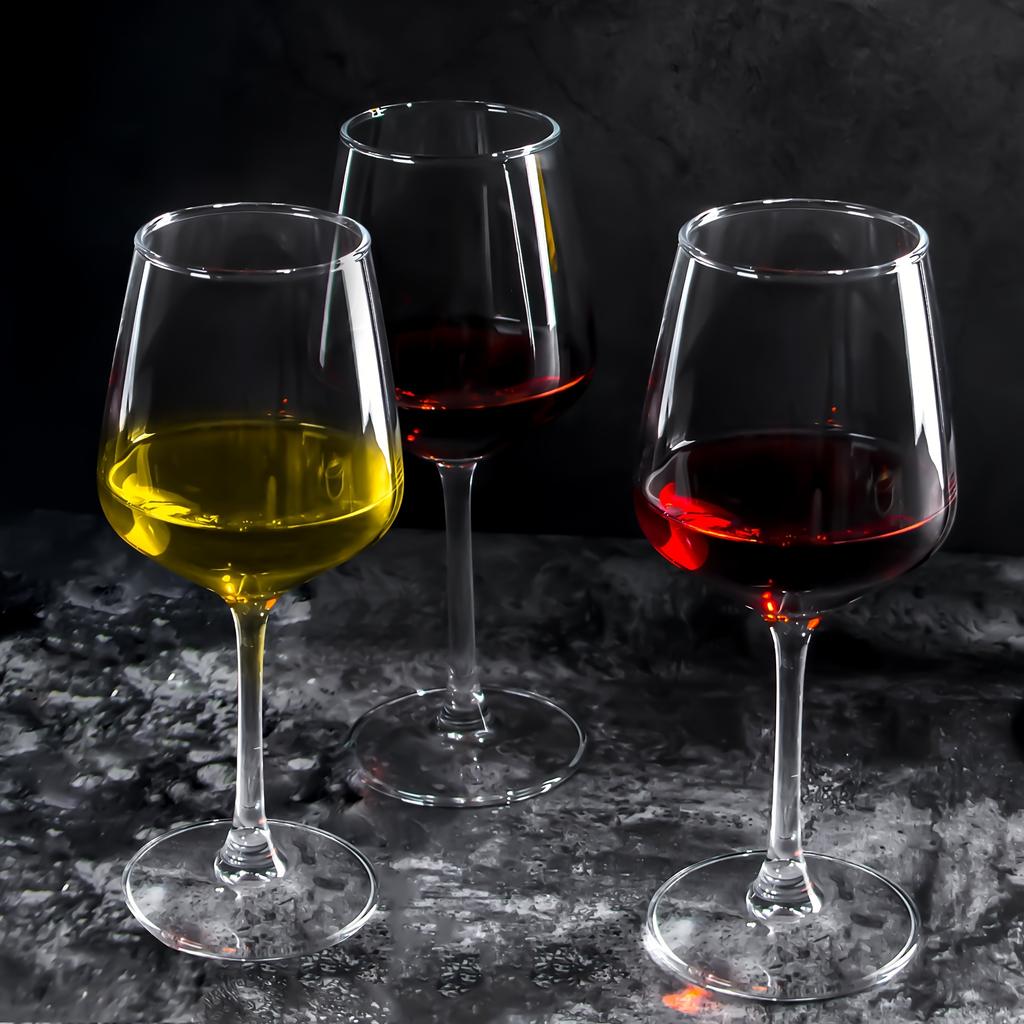 2/4/6pcs Red/White Wine Glasses Set, 12oz Durable Long Stem Glasses, Lead-Free Goblet, for Home Wedding Party Christmas