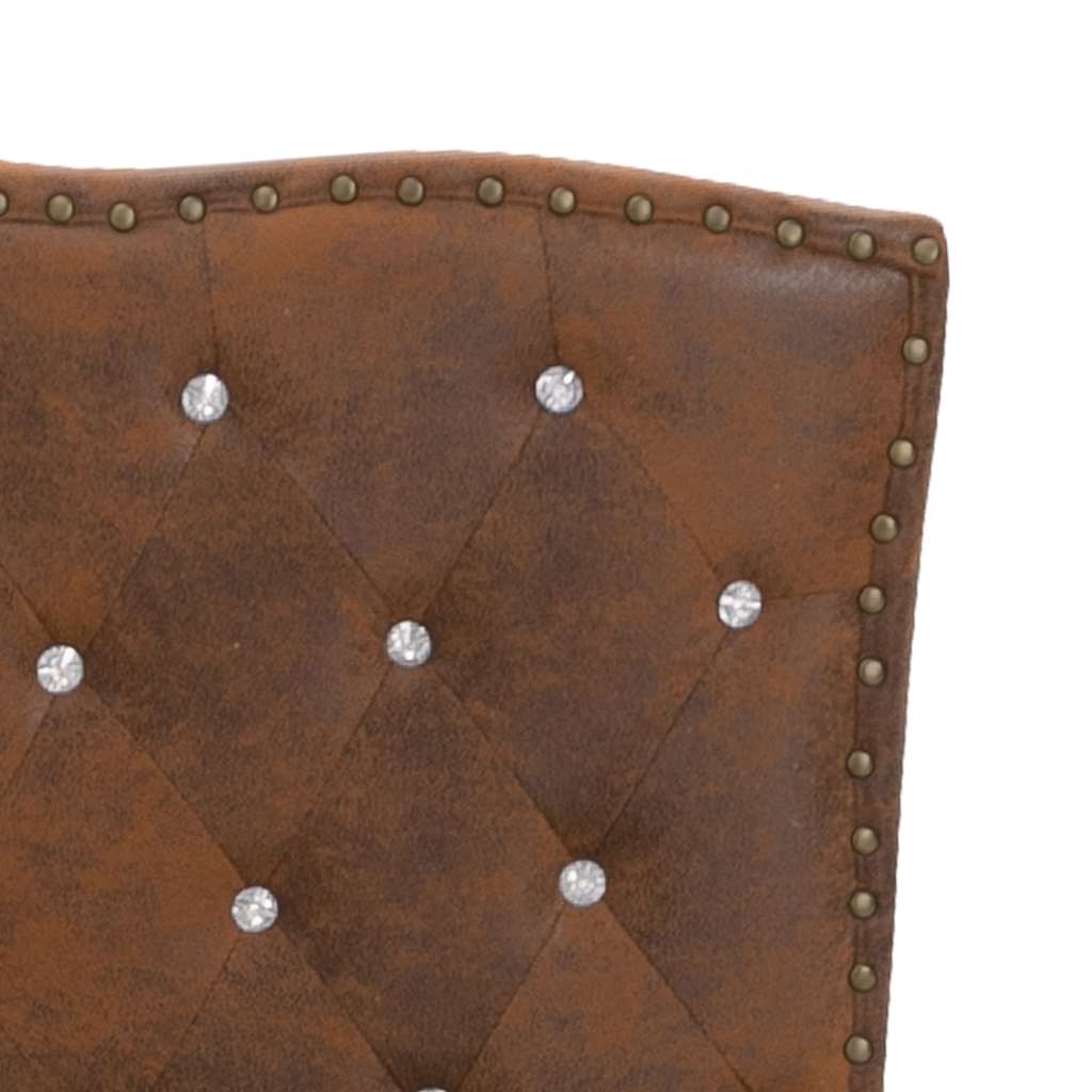 Bed Frame Brown Faux Suede Look 180*200 Cm