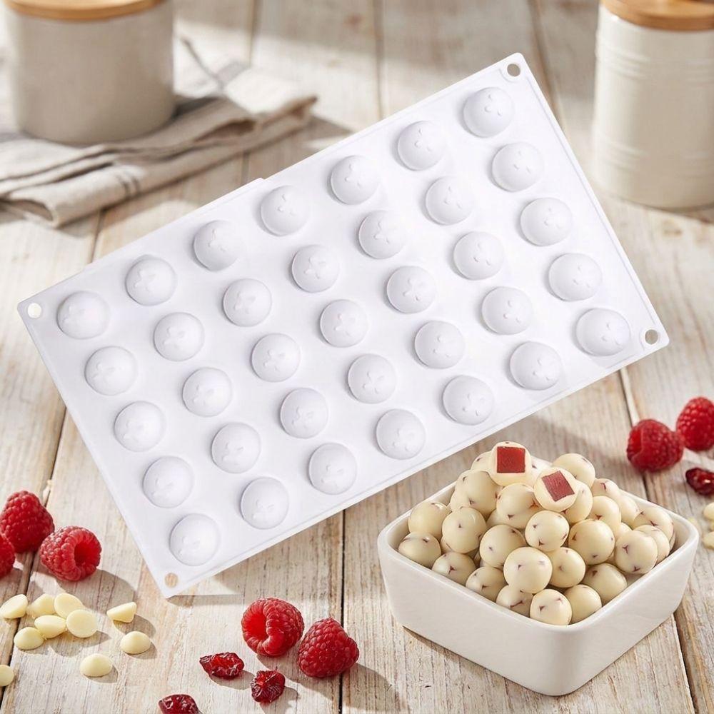 35 Holes Chocolate Mold Food Grade Non Stick Silicone Mold Heat Resistant Spherical-Shaped Hawthorn Ball Mold Kitchen Use