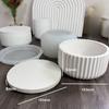 Circular Storage Box Silicone Mold Stripe Candle Cup Plaster Resin Mould DIY Jewelry Gypsum Storage Jar Concrete Silicone Mold