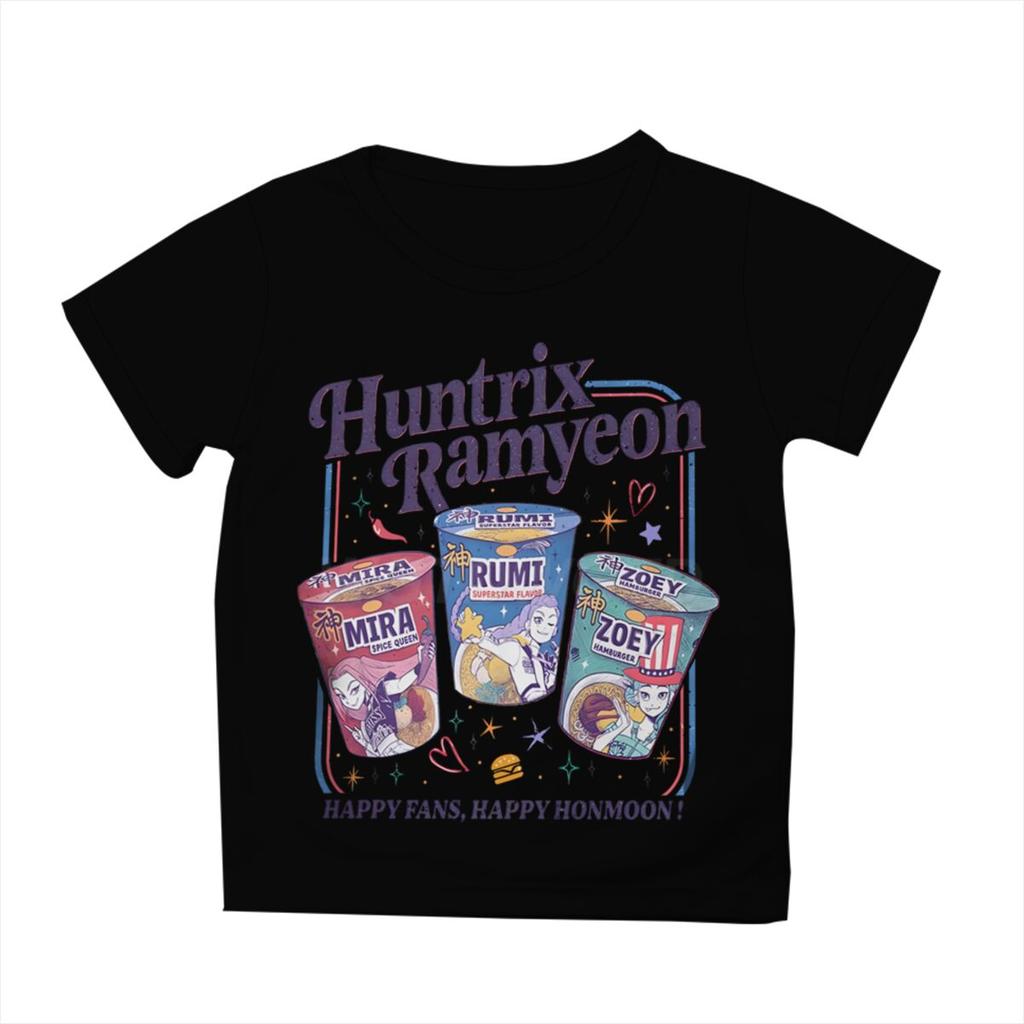 Χαριτωμένα Κινούμενα Σχέδια Kpop Demon Hunters Huntrix T-shirts Καλοκαιρινά Μπλουζάκια Κοντομάνικα με Στρογγυλή Λαιμόκοψη για Αγόρια και Κορίτσια Anime Kpop Demon Hunters T-shirt